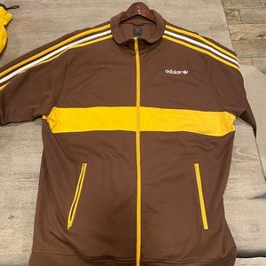 Adidas Brown with Yellow and White Stripes Track J